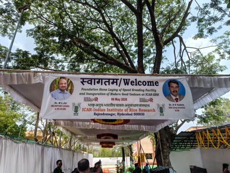Foundation Stone Laid for Advanced Speed Breeding Facility at ICAR–IIRR, Hyderabad